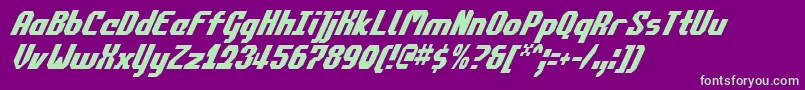 CommonwealthCondensedItalic Font – Green Fonts on Purple Background