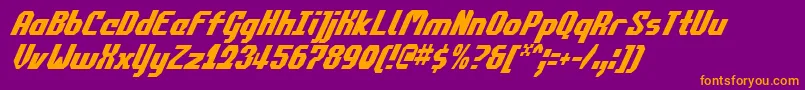 フォントCommonwealthCondensedItalic – 紫色の背景にオレンジのフォント