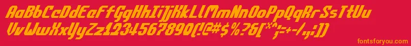 CommonwealthCondensedItalic Font – Orange Fonts on Red Background
