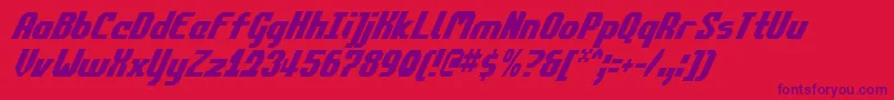 CommonwealthCondensedItalic Font – Purple Fonts on Red Background