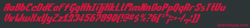 CommonwealthCondensedItalic Font – Red Fonts on Black Background