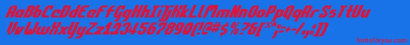 CommonwealthCondensedItalic Font – Red Fonts on Blue Background