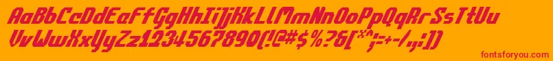 CommonwealthCondensedItalic Font – Red Fonts on Orange Background