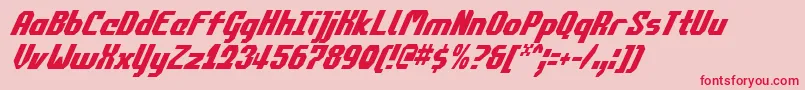 フォントCommonwealthCondensedItalic – ピンクの背景に赤い文字