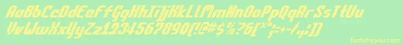CommonwealthCondensedItalic Font – Yellow Fonts on Green Background