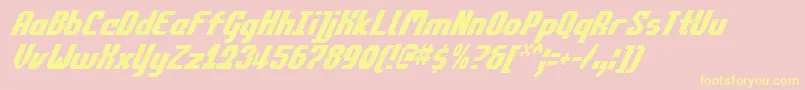 CommonwealthCondensedItalic Font – Yellow Fonts on Pink Background