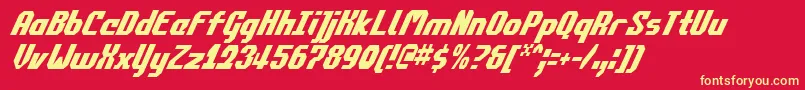 CommonwealthCondensedItalic Font – Yellow Fonts on Red Background