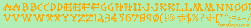 Castro Font – Orange Fonts on Green Background