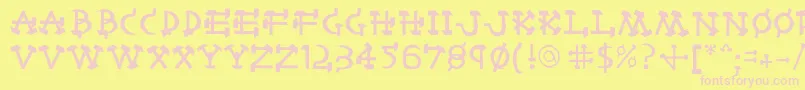 Castro Font – Pink Fonts on Yellow Background