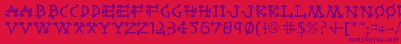 Castro Font – Purple Fonts on Red Background