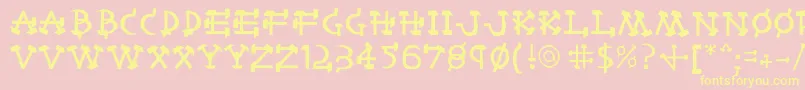 Castro Font – Yellow Fonts on Pink Background