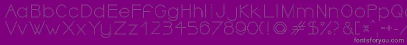 フォントOrmontOutline – 紫の背景に灰色の文字