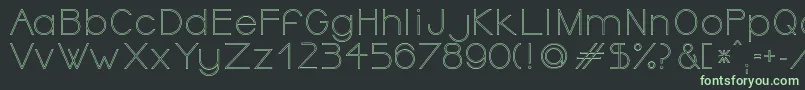 フォントOrmontOutline – 黒い背景に緑の文字