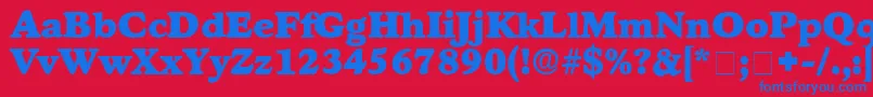 GrafeDisplaySsi Font – Blue Fonts on Red Background