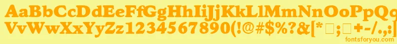 GrafeDisplaySsi Font – Orange Fonts on Yellow Background