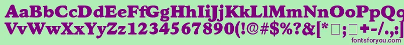 GrafeDisplaySsi Font – Purple Fonts on Green Background
