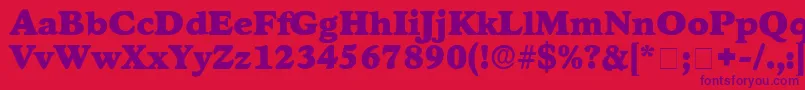 GrafeDisplaySsi Font – Purple Fonts on Red Background