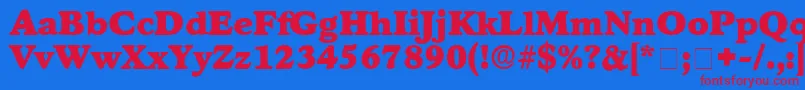 GrafeDisplaySsi Font – Red Fonts on Blue Background