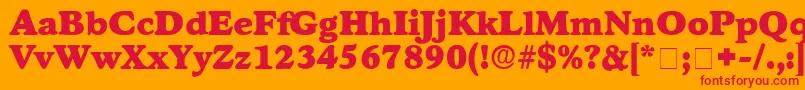 Шрифт GrafeDisplaySsi – красные шрифты на оранжевом фоне