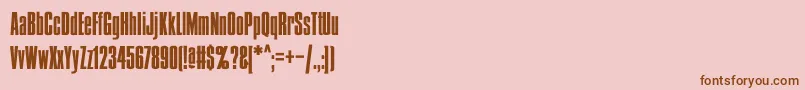 Condens-Schriftart – Braune Schriften auf rosa Hintergrund