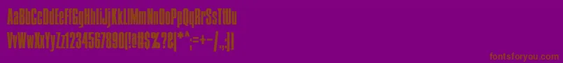 Condens-Schriftart – Braune Schriften auf violettem Hintergrund