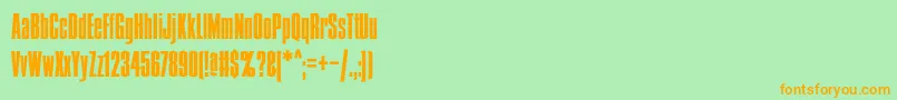 Czcionka Condens – pomarańczowe czcionki na zielonym tle