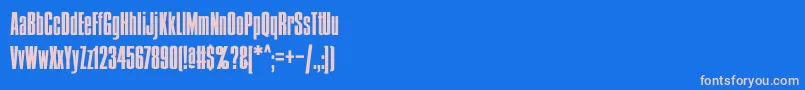 Condens Font – Pink Fonts on Blue Background