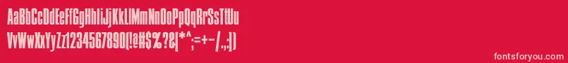 Czcionka Condens – różowe czcionki na czerwonym tle