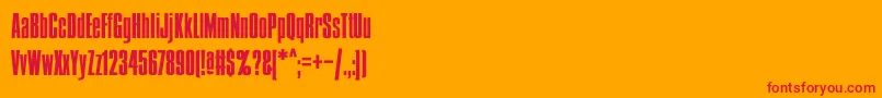 Condens Font – Red Fonts on Orange Background
