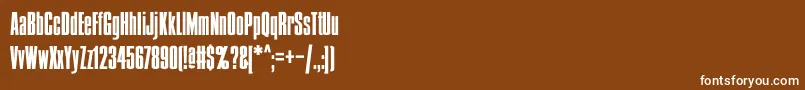 Czcionka Condens – białe czcionki na brązowym tle