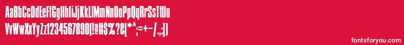 Condens-Schriftart – Weiße Schriften auf rotem Hintergrund