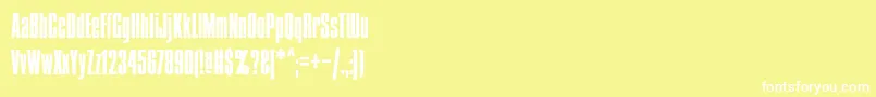 Fonte Condens – fontes brancas em um fundo amarelo