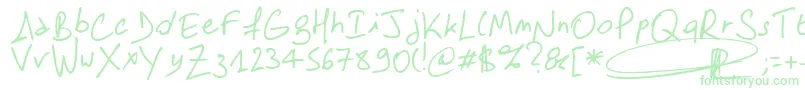 Samdam-Schriftart – Grüne Schriften auf weißem Hintergrund