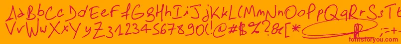 Samdam Font – Red Fonts on Orange Background
