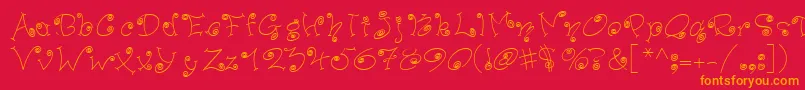 PfswingerSlim Font – Orange Fonts on Red Background