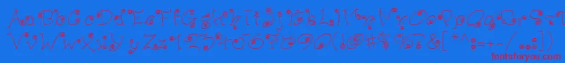 PfswingerSlim Font – Red Fonts on Blue Background