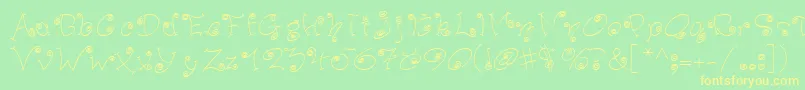 PfswingerSlim Font – Yellow Fonts on Green Background