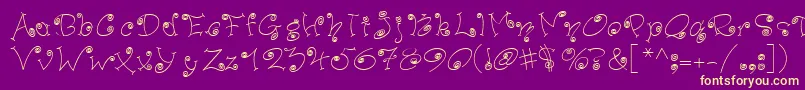 PfswingerSlim Font – Yellow Fonts on Purple Background