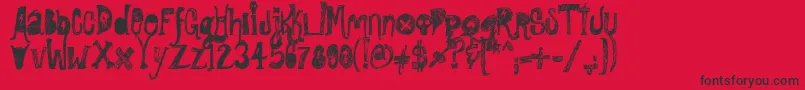 RockShowWhiplash Font – Black Fonts on Red Background