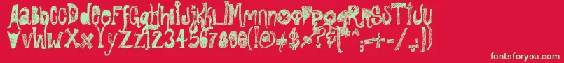 フォントRockShowWhiplash – 赤い背景に緑の文字
