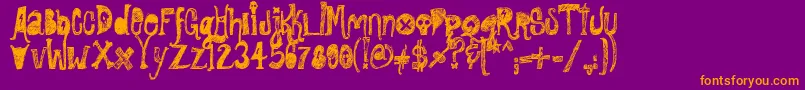 RockShowWhiplash Font – Orange Fonts on Purple Background