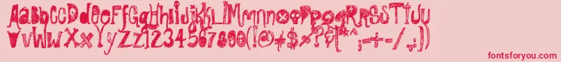 RockShowWhiplash Font – Red Fonts on Pink Background