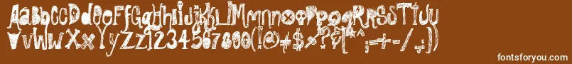 RockShowWhiplash Font – White Fonts on Brown Background