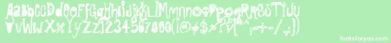 RockShowWhiplash Font – White Fonts on Green Background