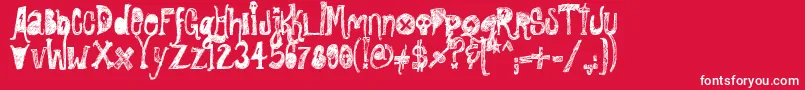 RockShowWhiplash Font – White Fonts on Red Background