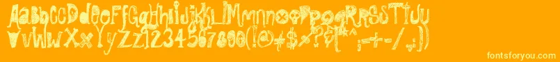 More about RockShowWhiplash Font RockShowWhiplash Font – Yellow Fonts on Orange Background