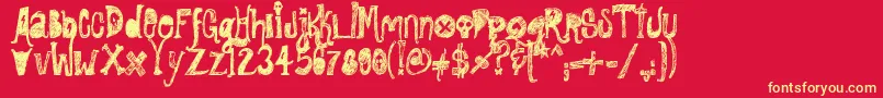 RockShowWhiplash Font – Yellow Fonts on Red Background