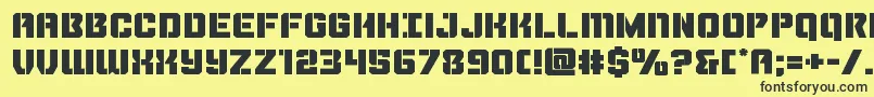 Thundertrooperexpand Font – Black Fonts on Yellow Background