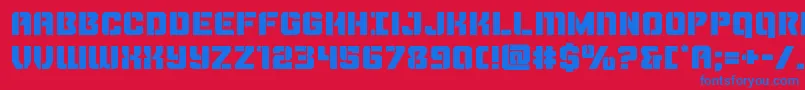 Czcionka Thundertrooperexpand – niebieskie czcionki na czerwonym tle