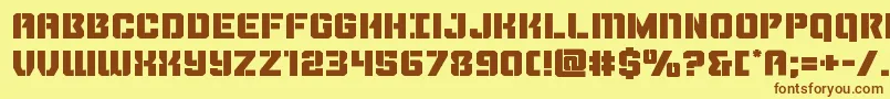 Thundertrooperexpand-fontti – ruskeat fontit keltaisella taustalla